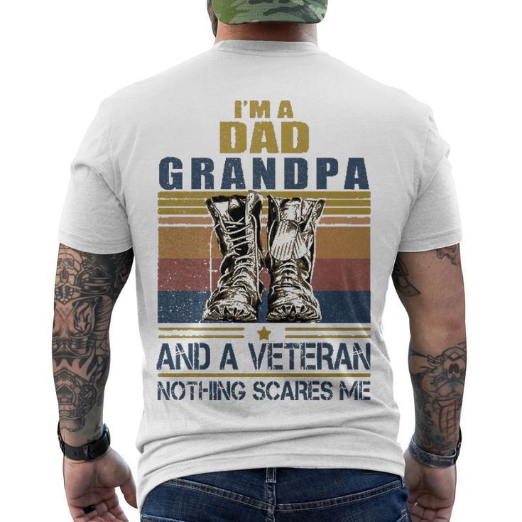 I Am A Dad Grandpa Veteran V2 Men's Crewneck Short Sleeve Back Print T-shirt