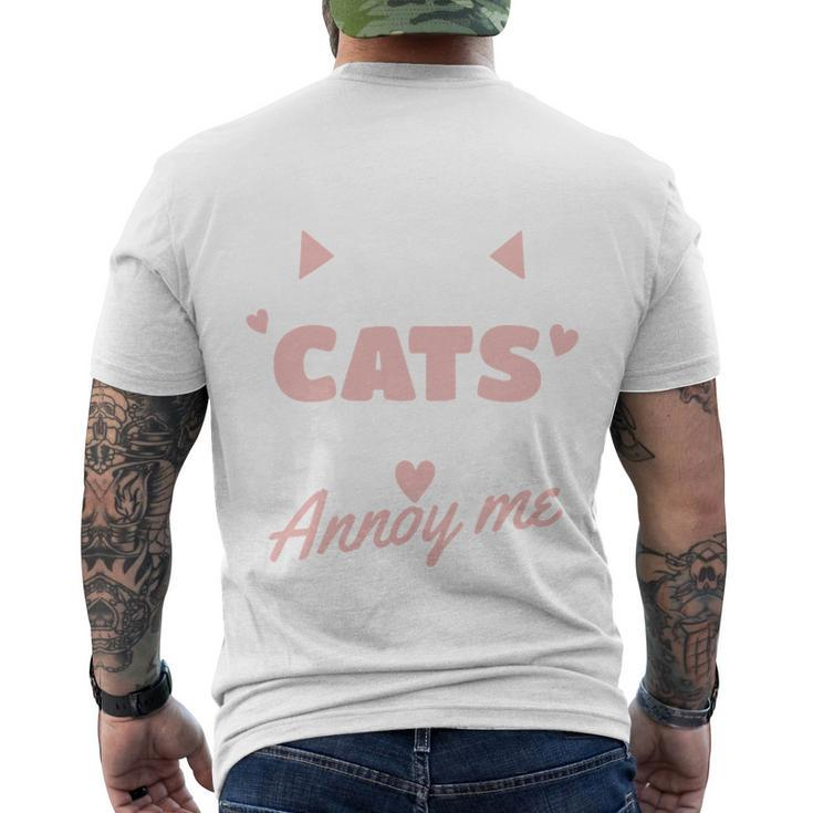 I Love Cats It Is People Who Annoy Me Animals Cute Cat Men's Crewneck Short Sleeve Back Print T-shirt