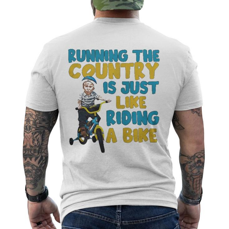 Joe Biden Running The Country Is Like Riding A Bike Men's Back Print T-shirt