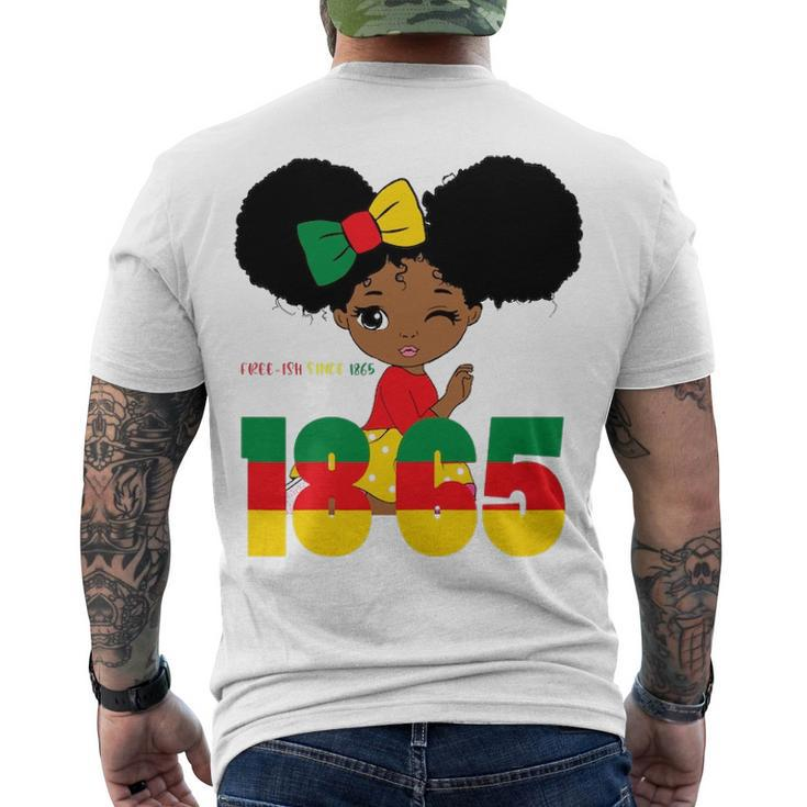 Juneteenth Celebrating 1865 Black Girl Toodlers V2 Men's T-shirt Back Print