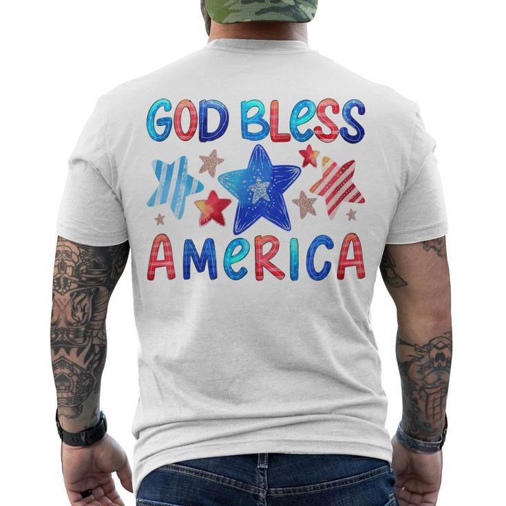 Kids Cute American Flag Girls 4Th Of July God Bless America Kids Men's T-shirt Back Print
