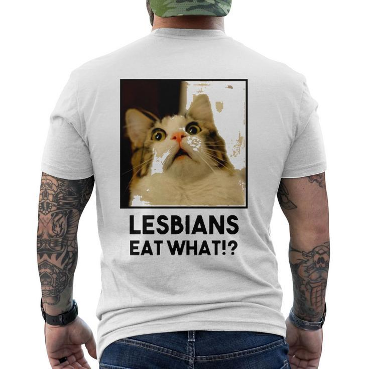 Lesbian Eat What Cat Men's Back Print T-shirt