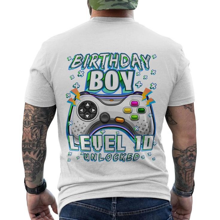 Level 10 Unlocked Video Game 10Th Birthday Gamer Boys T Men's Crewneck Short Sleeve Back Print T-shirt