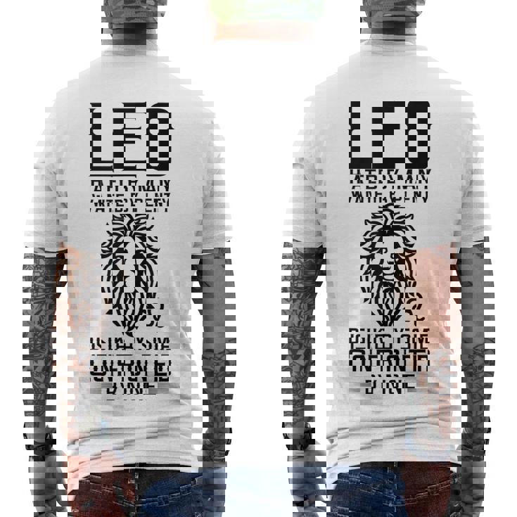 Lion Graphic Art July August Birthday Leo Zodiac Sign Men's T-shirt Back Print