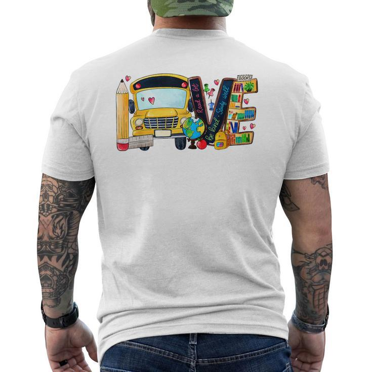 Love Back To School Bus Driver First Day Of School Men's T-shirt Back Print