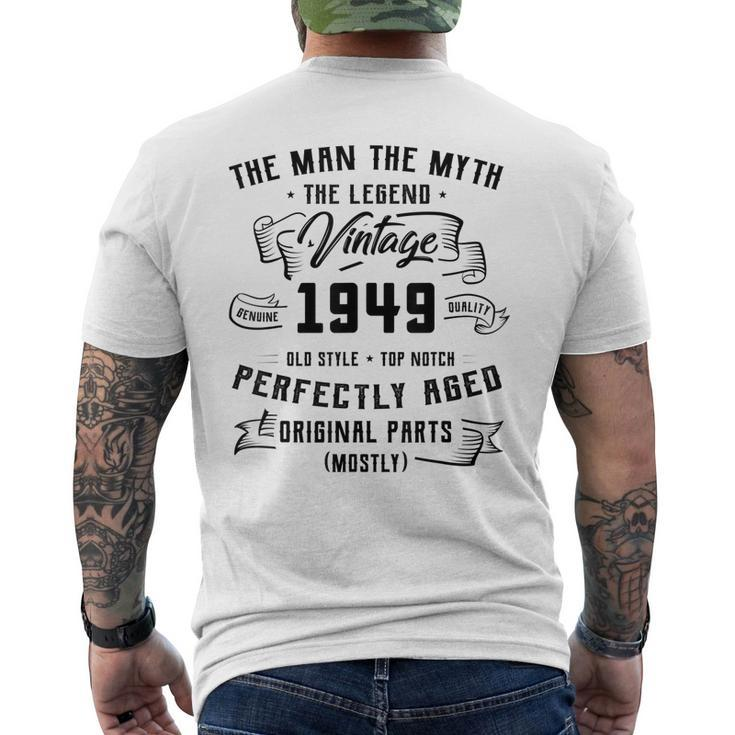 Man Myth Legend 1949 73Rd Birthday For 73 Years Old Men's T-shirt Back Print