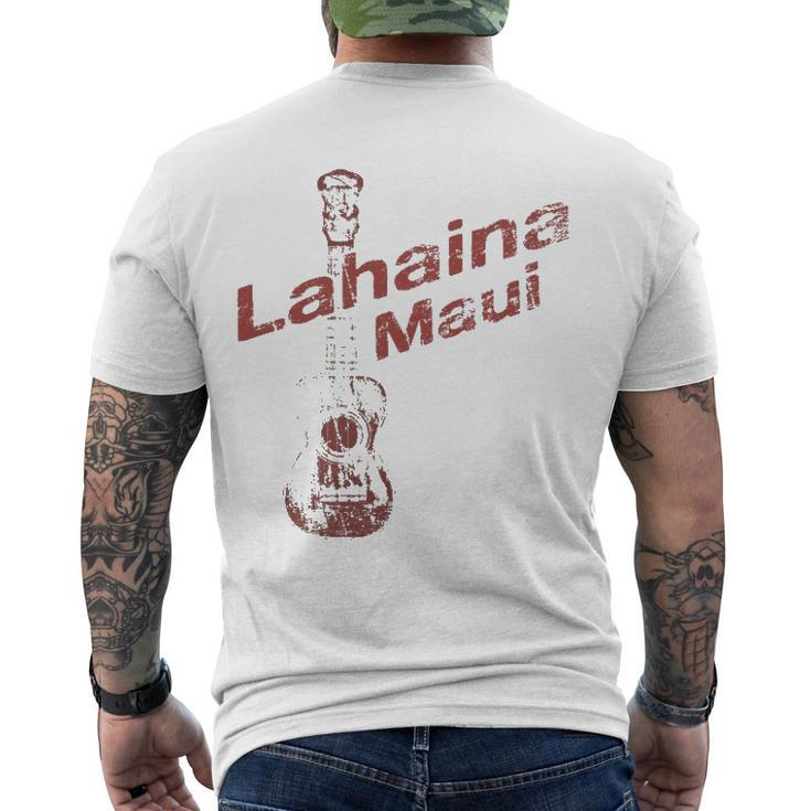 Maui Hawaii Lahaina Ukulele Vintage Hawaiian Uke Men's Back Print T-shirt