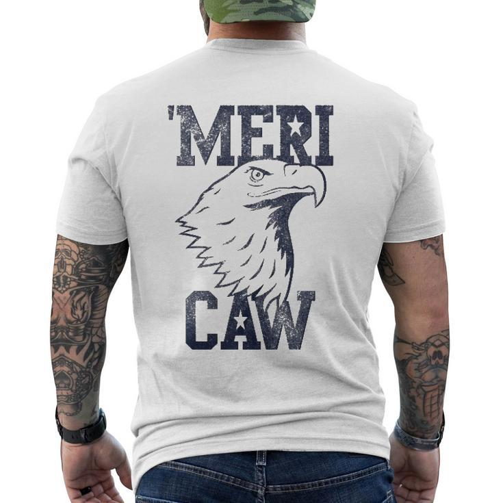 Meri Caw Eagle Head Graphic 4Th Of July Men's Back Print T-shirt