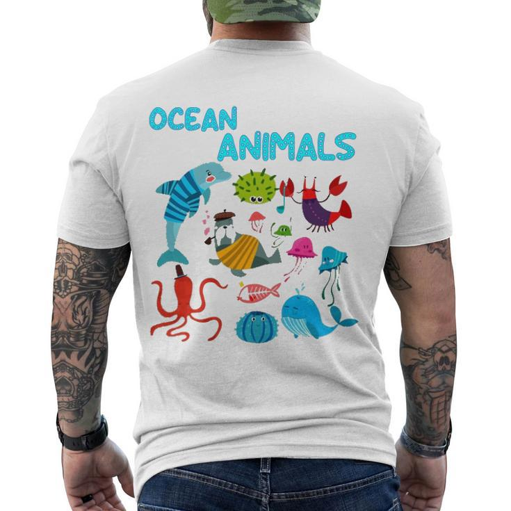 Ocean Animals Marine Creatures Under The Sea Men's Back Print T-shirt