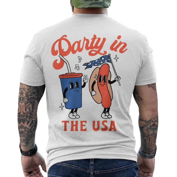 Party In The Usa Hot Dog Kids Fourth Of July Men's T-shirt Back Print