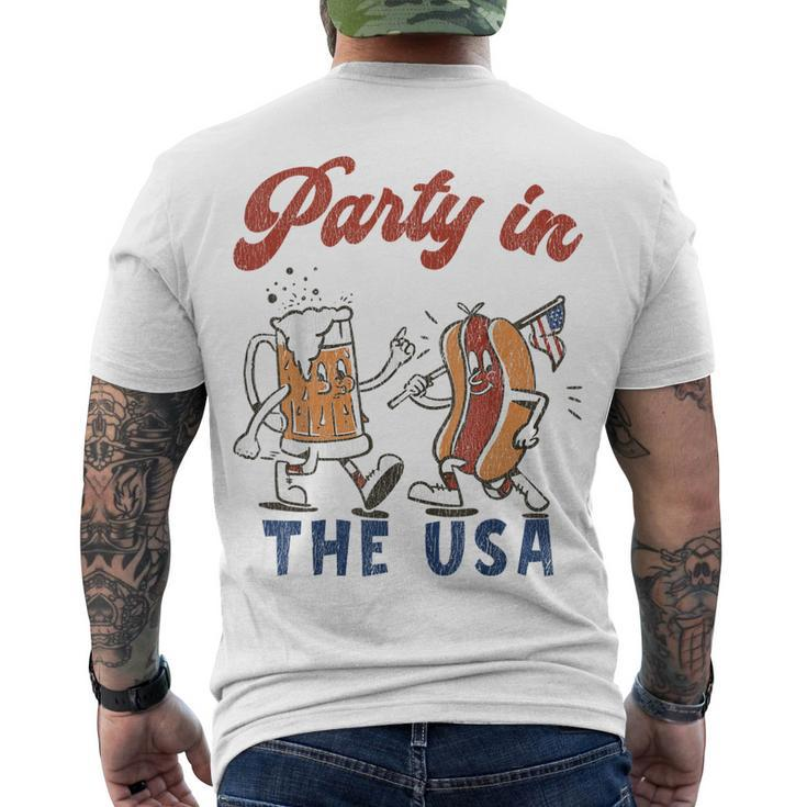 Party In The Usa Hot Dog Love Usa Fourth Of July Men's T-shirt Back Print