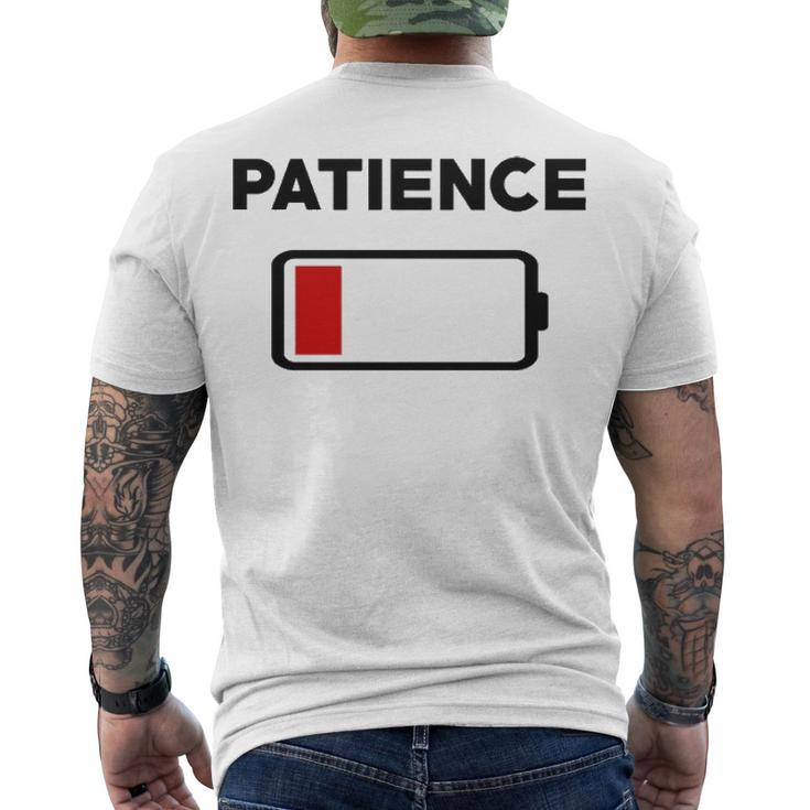 Patience Running Low V2 Men's Crewneck Short Sleeve Back Print T-shirt