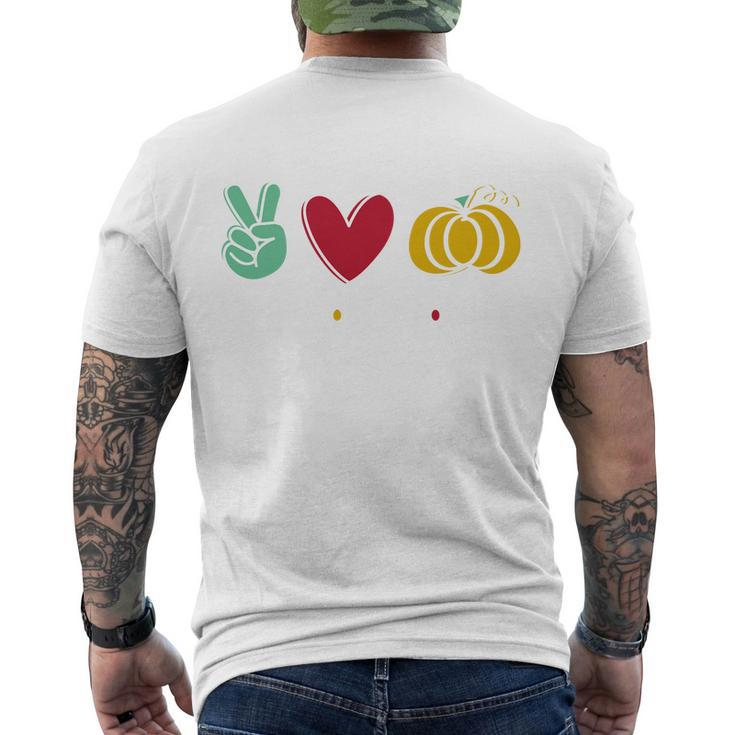 Peace Love Fall Cute Men's T-shirt Back Print