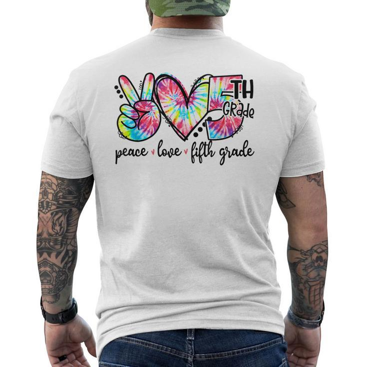 Peace Love Fifth-Grade Tie-Dye Back To School Outfits Men's T-shirt Back Print