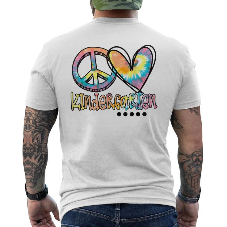 Peace Love Kindergarten Tie Dye First Day Of School Men's T-shirt Back Print