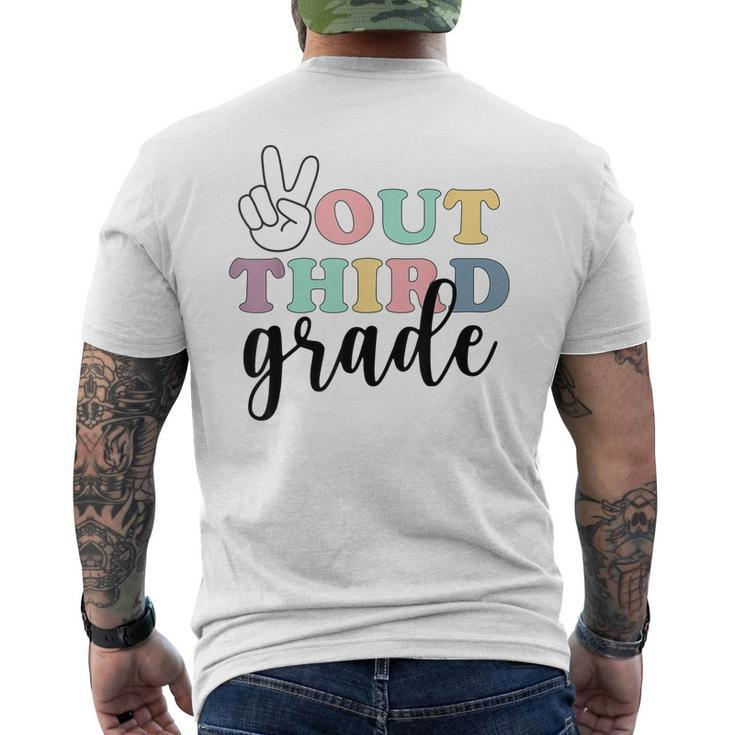 Peace Out Third Grade Class Of 2022 Graduation Men's T-shirt Back Print