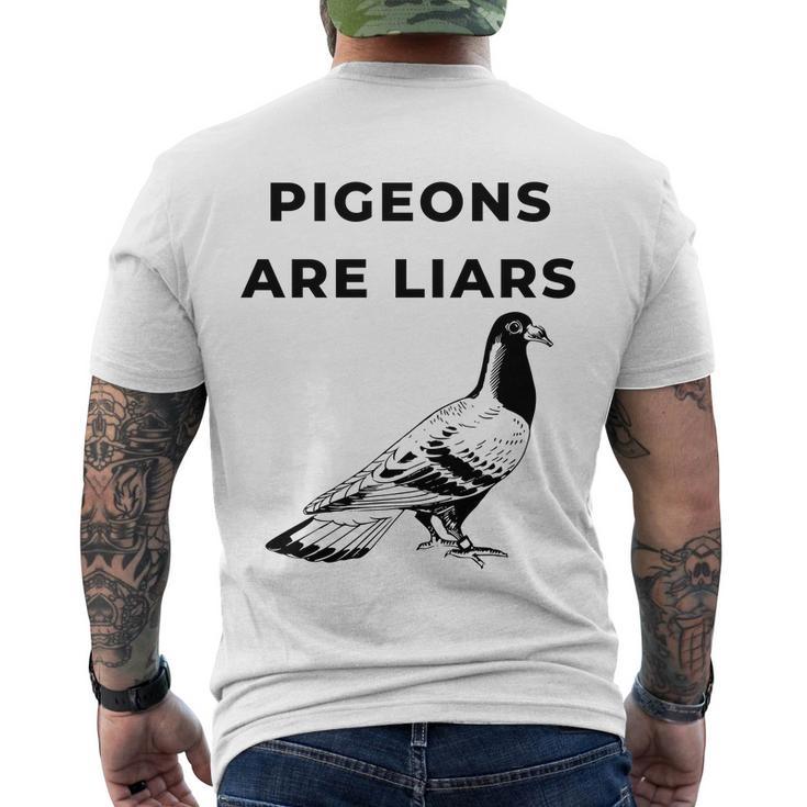 Pigeons Are Liars Tshirt Men's Crewneck Short Sleeve Back Print T-shirt