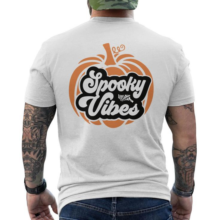 Pumpkin Thick Thights And Spooky Vibes Halloween Men's T-shirt Back Print