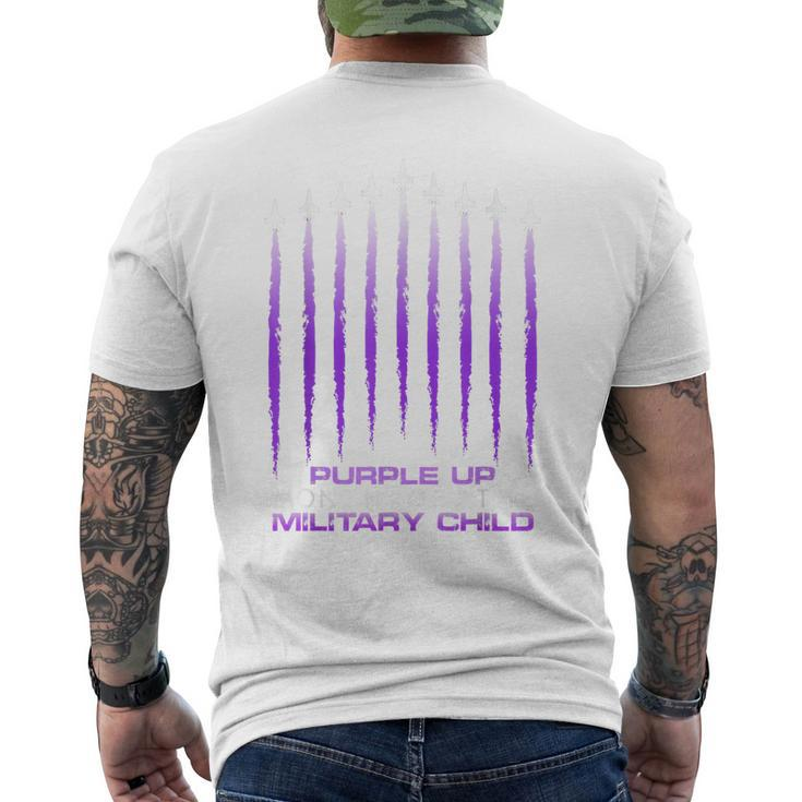 Purple Up Military Child Month Air Force America Dad Kid Men's T-shirt Back Print