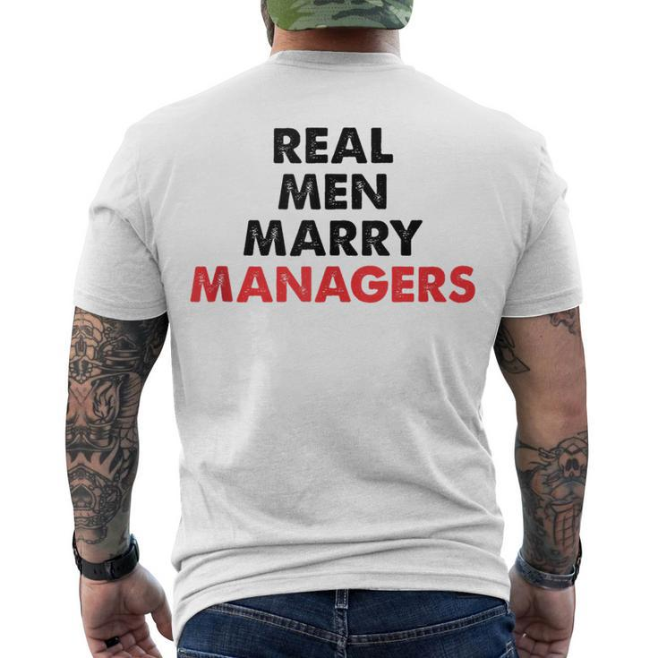 Real Marry Managers Manager Husband Men's T-shirt Back Print