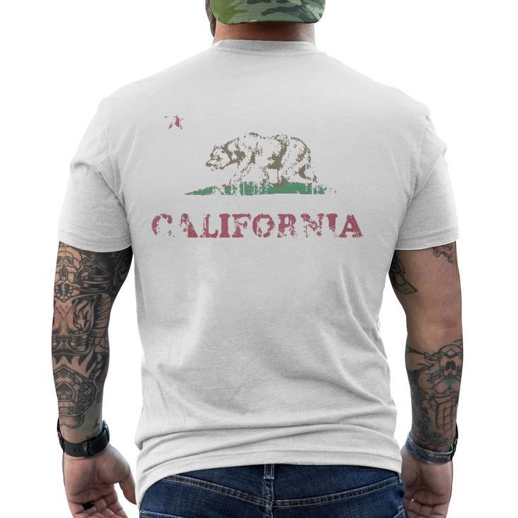 Retro California Republic Flag  V2 Men's Crewneck Short Sleeve Back Print T-shirt