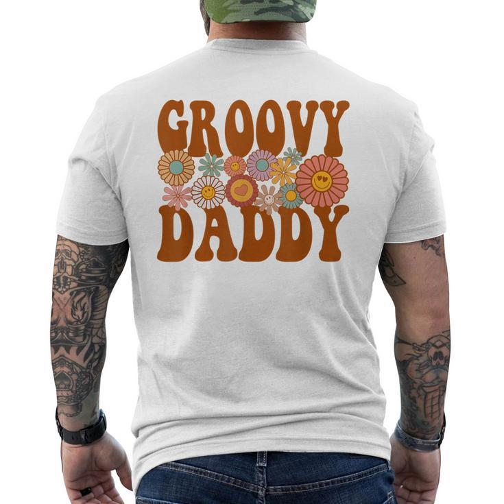 Retro Groovy Daddy Matching 1St Birthday Party Men's T-shirt Back Print