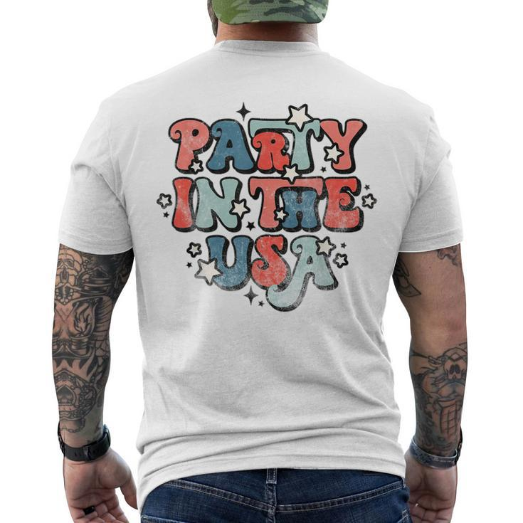 Retro Party In The Usa 4Th Of July Patriotic Men's T-shirt Back Print