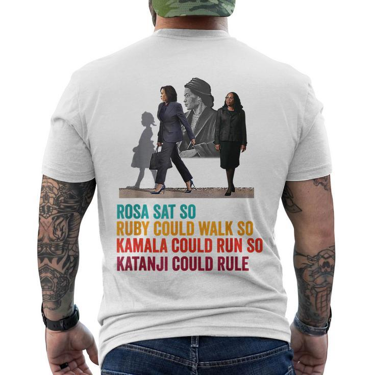 Rosa Sat Ruby Walk Kamala Run So Ketanji Could Rule Kbj Meme Men's Crewneck Short Sleeve Back Print T-shirt