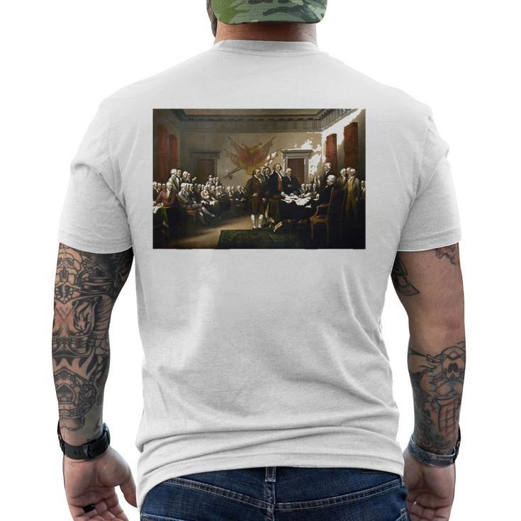 Signing The Declaration Of Independence 4Th Of July Men's Back Print T-shirt
