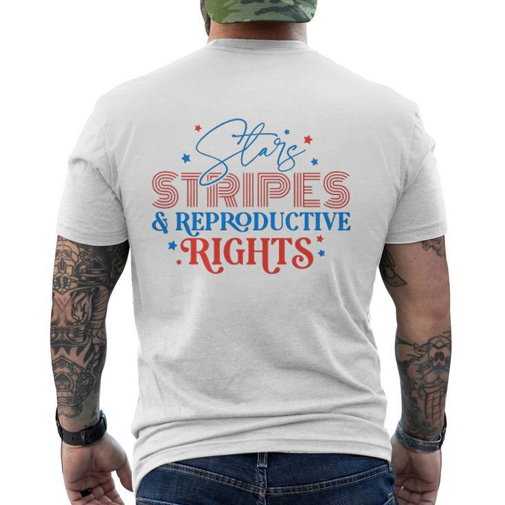 Stars Stripes Reproductive Rights Patriotic 4Th Of July 1973 Protect Roe Pro Choice Men's Back Print T-shirt