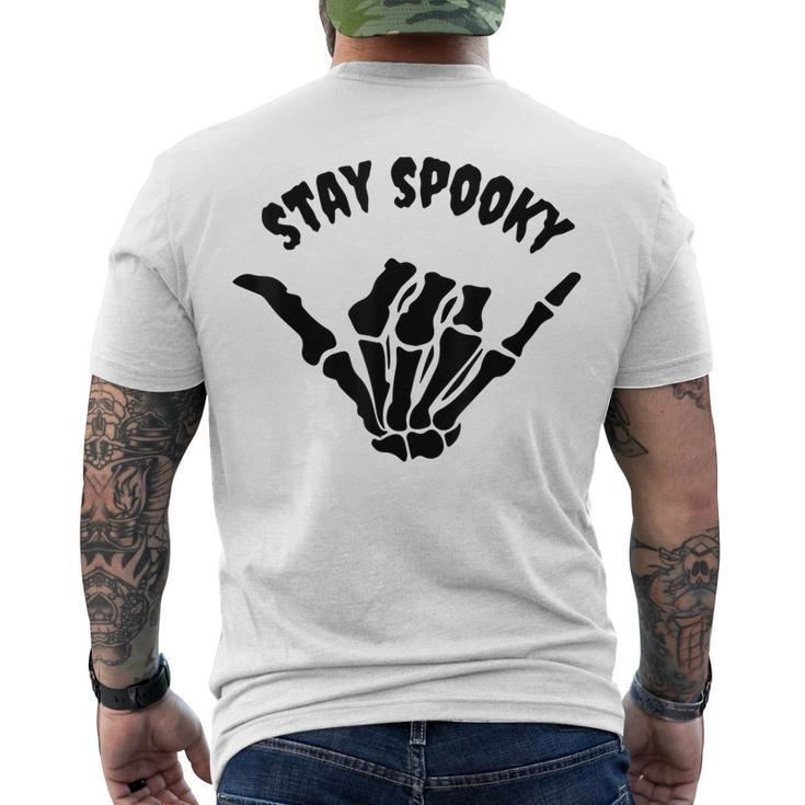 Stay-Spooky Skeleton Creepy Halloween Skull Hand Men's T-shirt Back Print