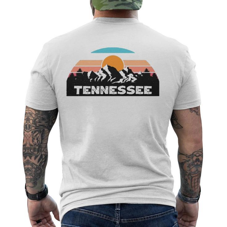 Tennessee Retro Vintage Sunset Mountain Tennessee Lovers Men's Back Print T-shirt