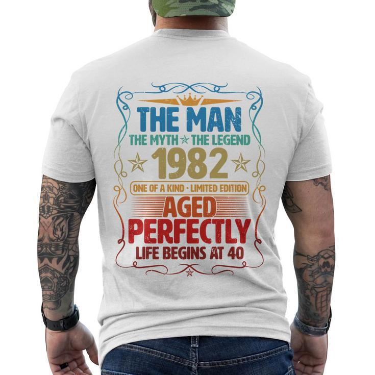 The Man Myth Legend 1982 Aged Perfectly 40Th Birthday Tshirt Men's Crewneck Short Sleeve Back Print T-shirt
