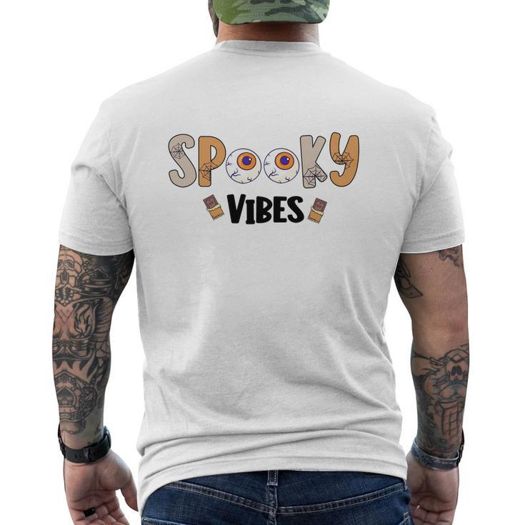 Thick Thights And Spooky Vibes Monster Eyes Halloween Men's T-shirt Back Print