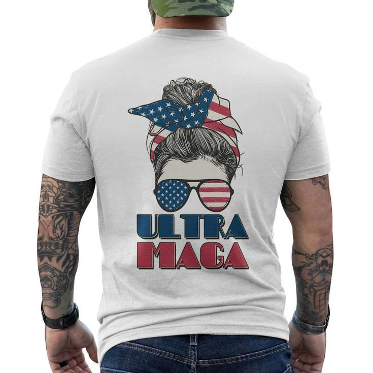 Ultra Maga Hair Bun Woman Men's Crewneck Short Sleeve Back Print T-shirt