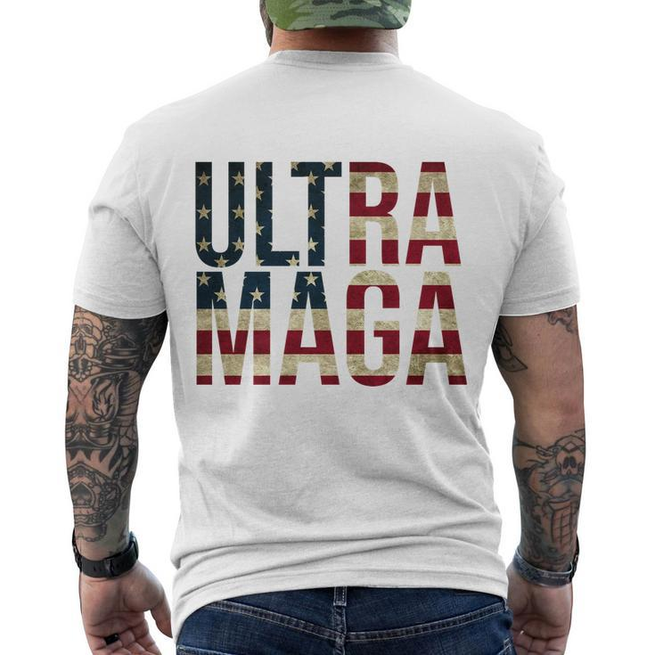 Ultra Maga Usa Flag V2 Men's Crewneck Short Sleeve Back Print T-shirt