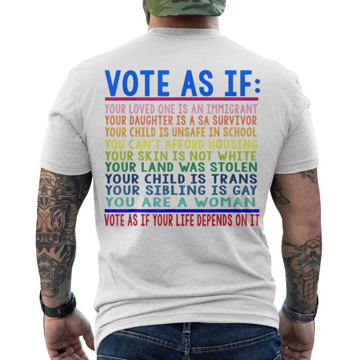 Vote As If Your Loved One Is An Immigrant Lgbt Men's T-shirt Back Print