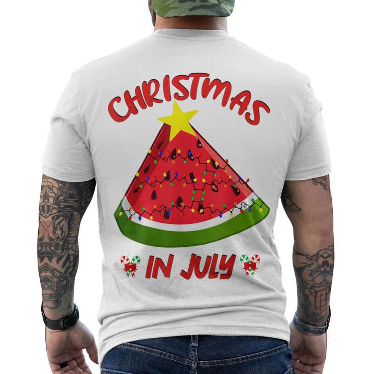 Watermelon Christmas Tree Christmas In July Summer Vacation V3 Men's T-shirt Back Print