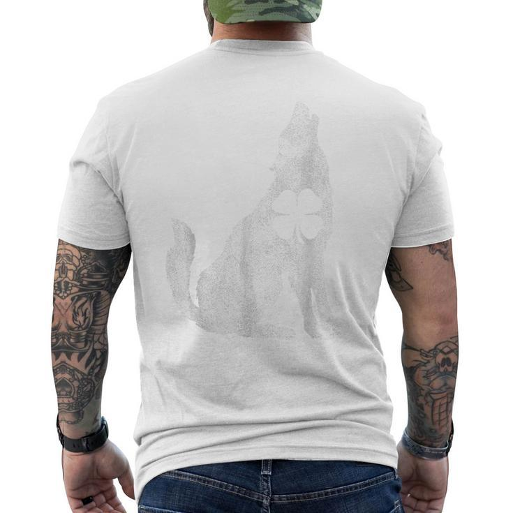 Wolf Wolves St Patricks Day Shamrock Clover Irish Men's T-shirt Back Print