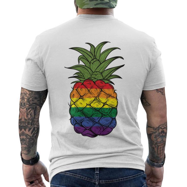 Lgbtq Pineapple Pride Gay Lesbian Pride Pineapple Funny Gift Men's Crewneck Short Sleeve Back Print T-shirt