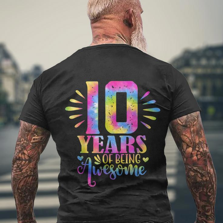 10 Years Of Being Awesome 10Th Birthday Girl Men's Crewneck Short Sleeve Back Print T-shirt Gifts for Old Men