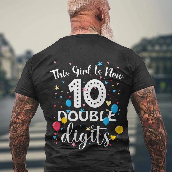 10Th Birthday Funny Gift Funny Gift This Girl Is Now 10 Double Digits Gift Men's Crewneck Short Sleeve Back Print T-shirt Gifts for Old Men