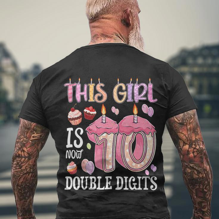 10Th Birthday This Girl Is Now 10 Years Old Double Digits Men's Crewneck Short Sleeve Back Print T-shirt Gifts for Old Men