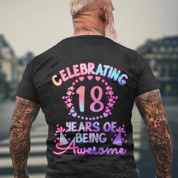 18 Years Of Being Awesome 18 Year Old Birthday Girl Men's T-shirt Back Print Gifts for Old Men