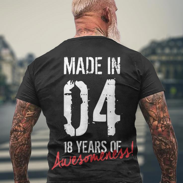 18Th Birthday Boys Girls Awesome Since 2004 18 Year Old Men's T-shirt Back Print Gifts for Old Men