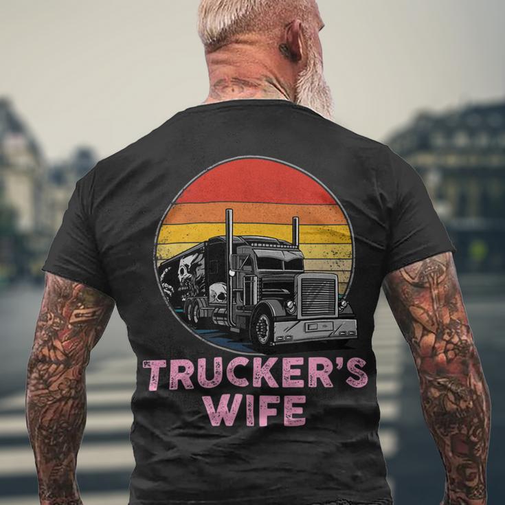 Trucker Truckers Wife Retro Truck Driver Men's Crewneck Short Sleeve Back Print T-shirt
