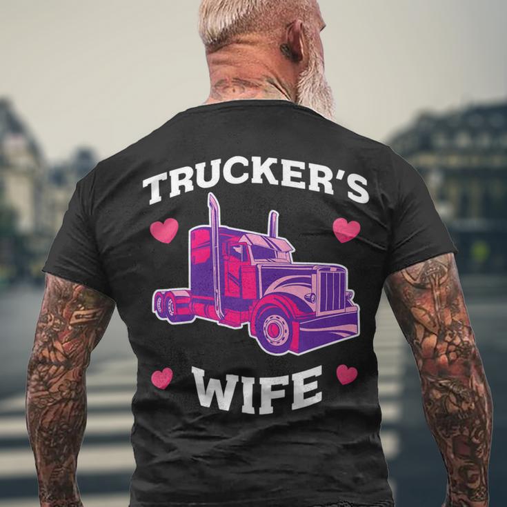 Trucker Truckers Wife Pink Truck Truck Driver Trucker Men's Crewneck Short Sleeve Back Print T-shirt