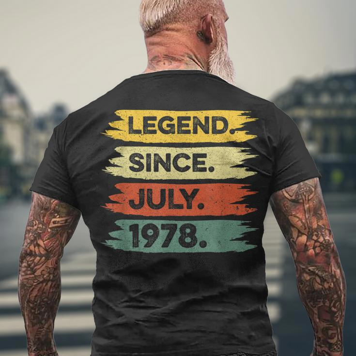 44Th Birthday Retro Vintage Legend Since July 1978 Men's T-shirt Back Print Gifts for Old Men