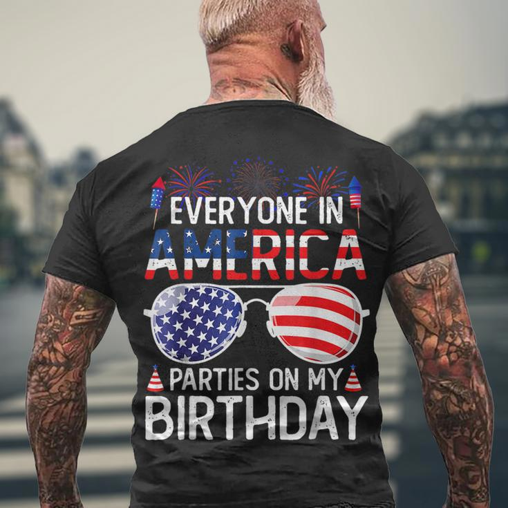 4Th Of July Birthday Bday Born On 4Th Of July Men's T-shirt Back Print Gifts for Old Men