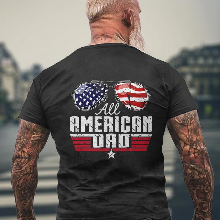 4Th Of July Family Matching All American Dad American Flag Men's Crewneck Short Sleeve Back Print T-shirt Gifts for Old Men